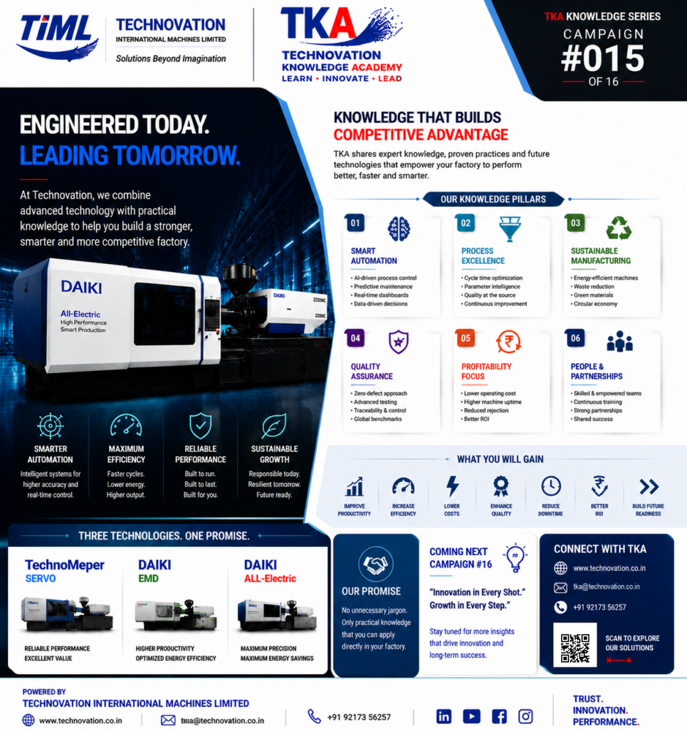 It highlights forward-looking manufacturing solutions, energy-conscious technology, and operational growth.